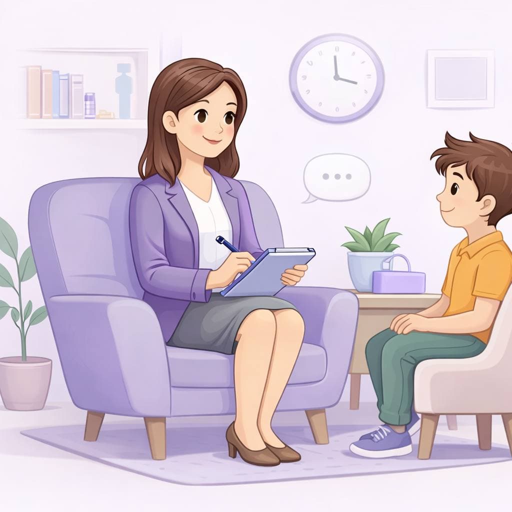 Психолог на занятии с ребёнком